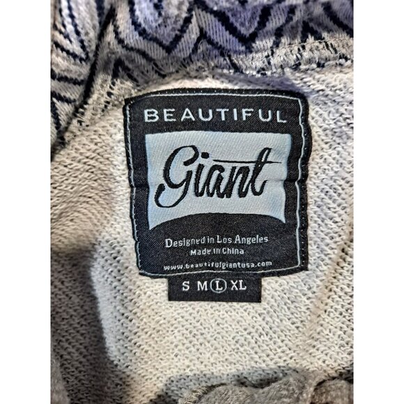 Beautiful Giant Men's Gray Long Sleeve Three Button Stylish Unique Hoodie Large - Picture 6 of 11